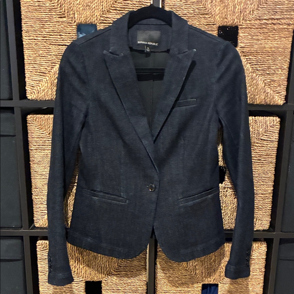 Banana Republic Dark Blue Denim Blazer